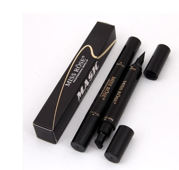 Miss Rose Dual Eyeliner Pen And Winged Stamp Black - Image 5