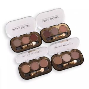 Miss Rose 3 Colors Eyebrow Kit With Brush Palette Eyebrow Cream Eye Brow Powder Contouring EyeShadow + EyeBow Kit 2 in 1 - 4 Shades