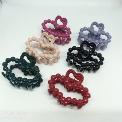 PACK OF 6 PIECES Hart shape  BABY GIRLS HAIR CATCHER