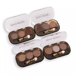 Miss Rose 3 Colors Eyebrow Kit With Brush Palette Eyebrow Cream Eye Brow Powder Contouring EyeShadow + EyeBow Kit 2 in 1 - 4 Shades